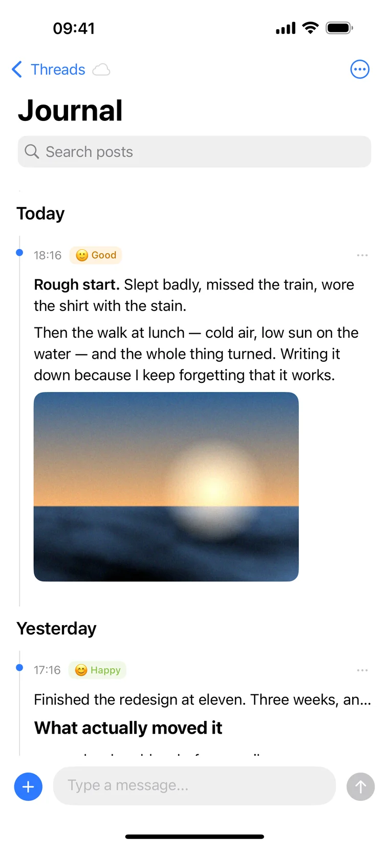 DoThread: Markdown, photos and a mood, in one entry.